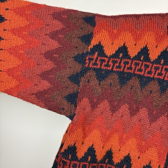 Vintage Peruvian Alpaca Women's S Cardigan Geometric Pattern Boho Hippie Indie - Picture 4 of 8